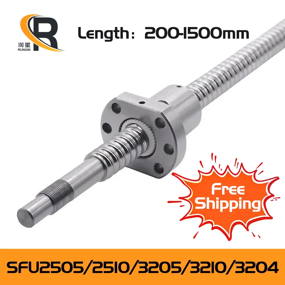 Linear Guide Ball Screw 200-950mm SFU1610 16mm C7 Rolled Ballscrew with Single Nut End Machined(700mm)