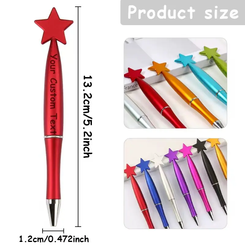 50/110PCS Customizable Star Ballpoint Pens for Promotional Gifts Colorful Bulk Pens Twist Action for Advertising Business Gifts