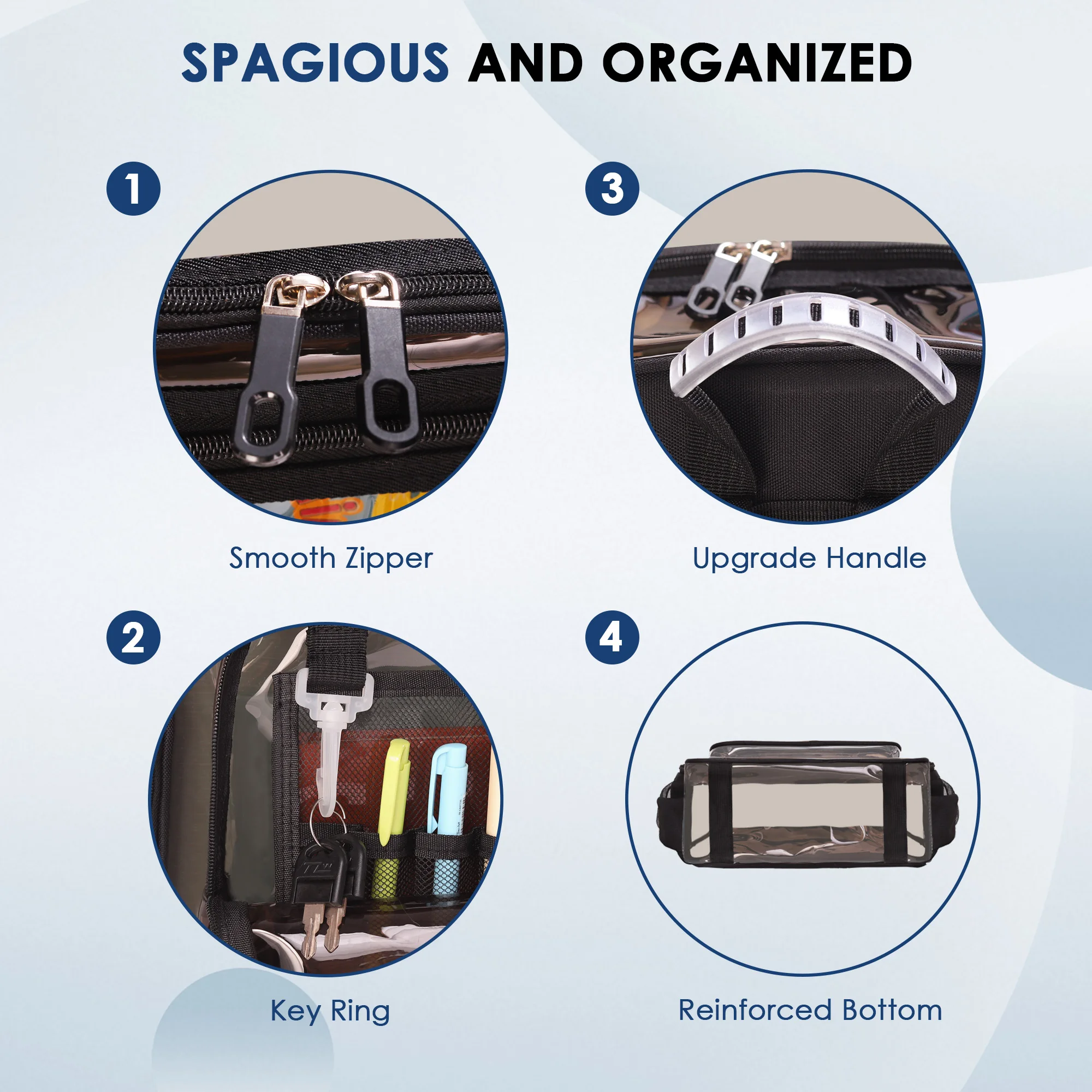 Clear Backpack for Stadium Events, Clear School Bag, PVC Transparent Bookbag for Kids Girls Boys for Concert, Sporting Events