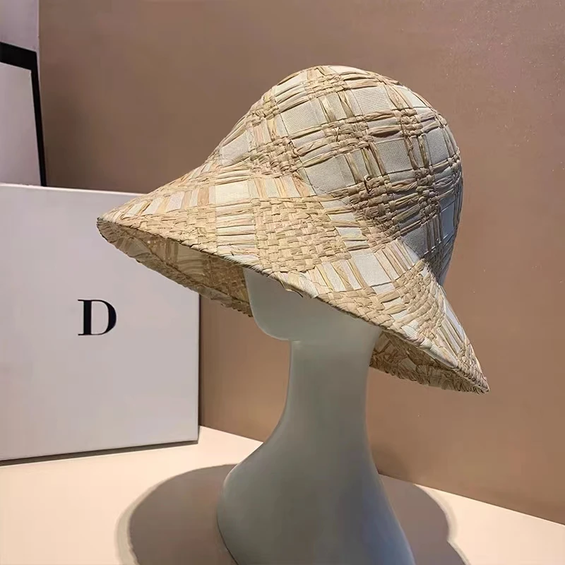 2023 New Raffia Bucket For Women Foldable Sun UV Hats Designer Luxury Crochet Beach Hat Handmade Fashion Straw Hat