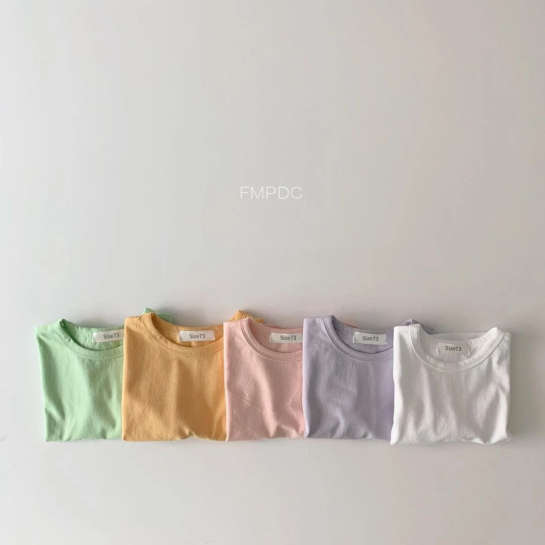 Camiseta de Corea para bebé, ropa básica informal de fondo suave, camisetas para niño niña, ropa para bebé, camisetas sin mangas, novedad de 2023