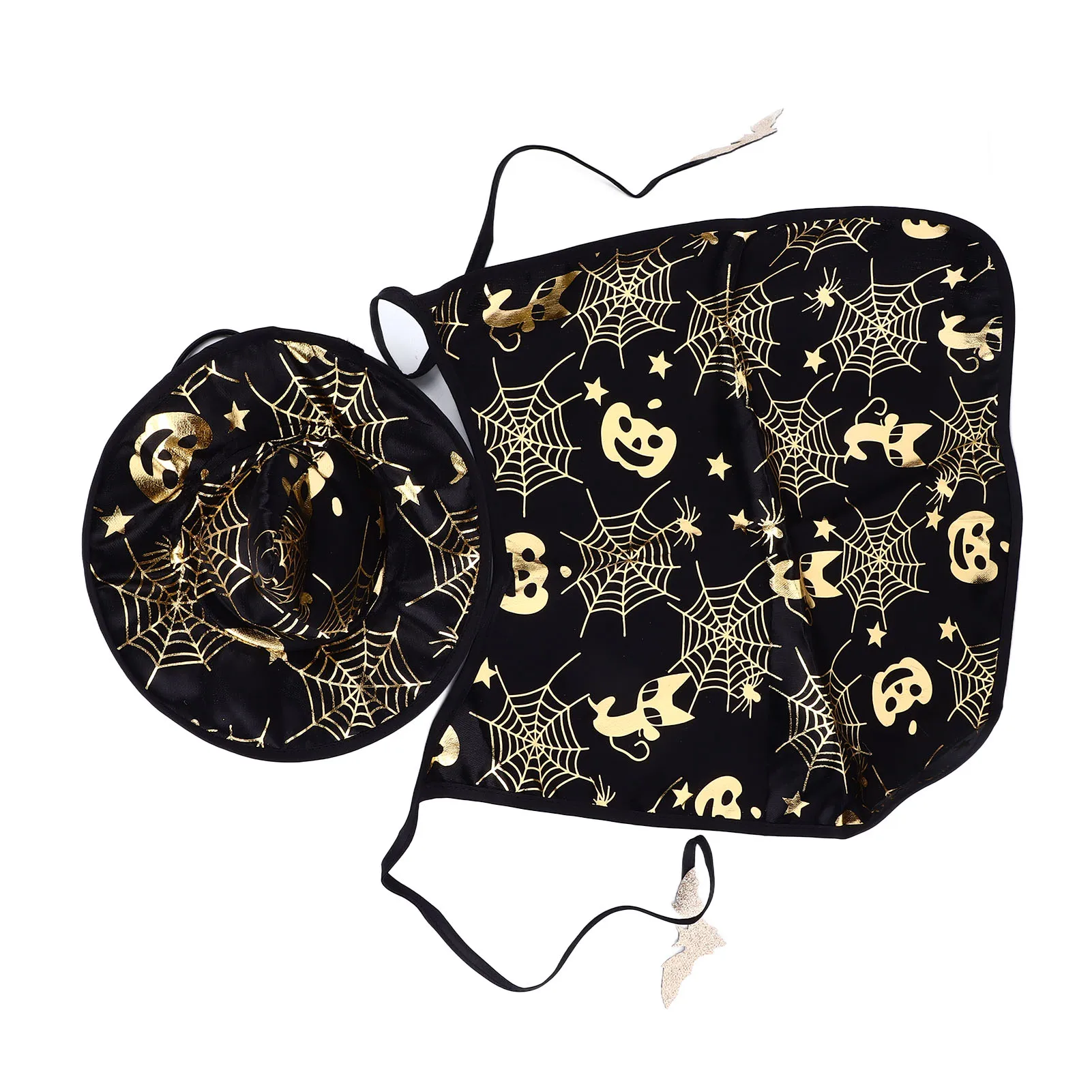 مجموعة رأس اليقطين للحيوانات الأليفة للهالوين نمط شبكة العنكبوت قابل للتعديل مجموعة أزياء الحيوانات الأليفة الغامضة لتجمعات الحيوانات الأليفة #5