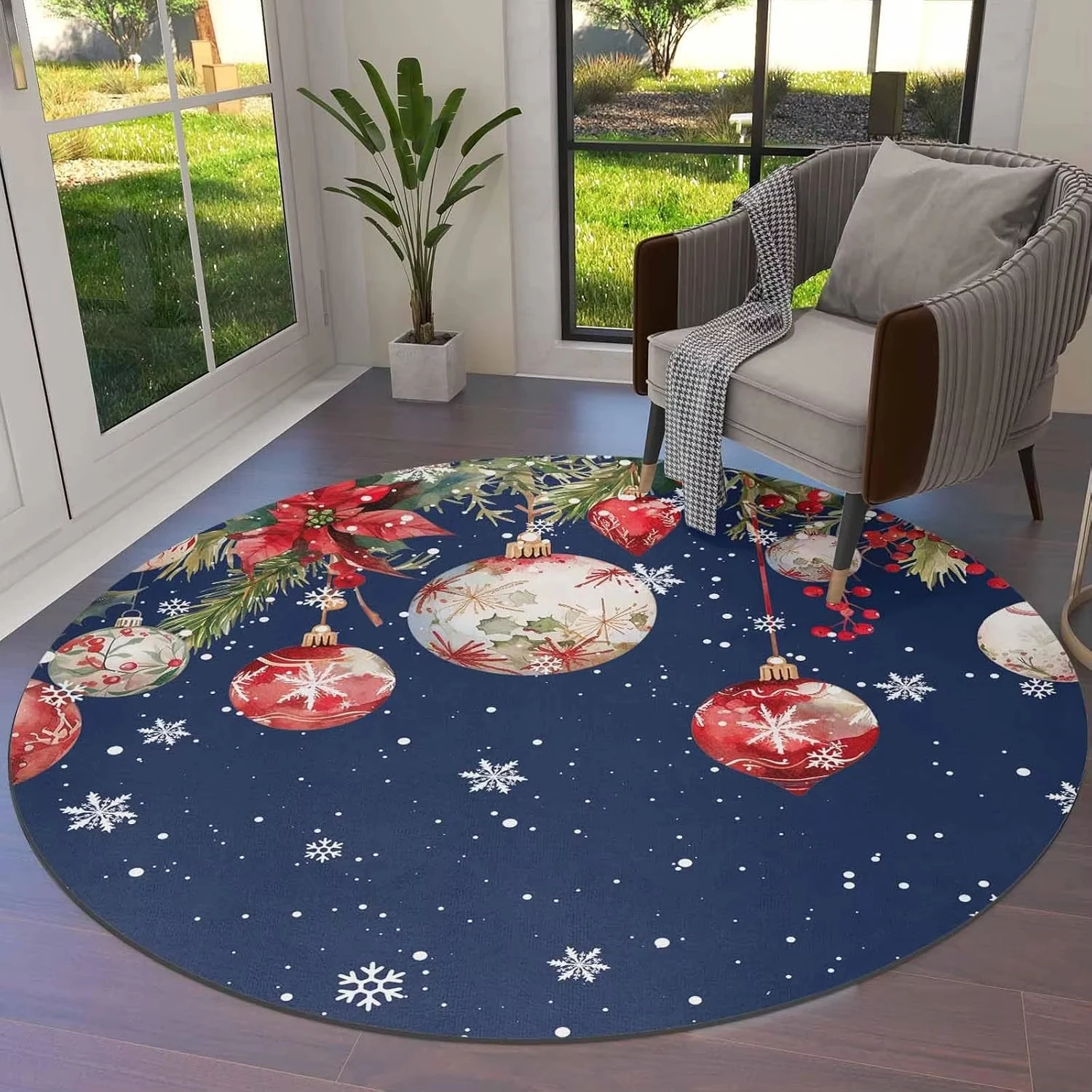 VIKAMA Christmas Decor Tree Skirt Carpet New Style Living Room Bedroom Exquisite Festive Multi-Size Selectable Rug Home Decor