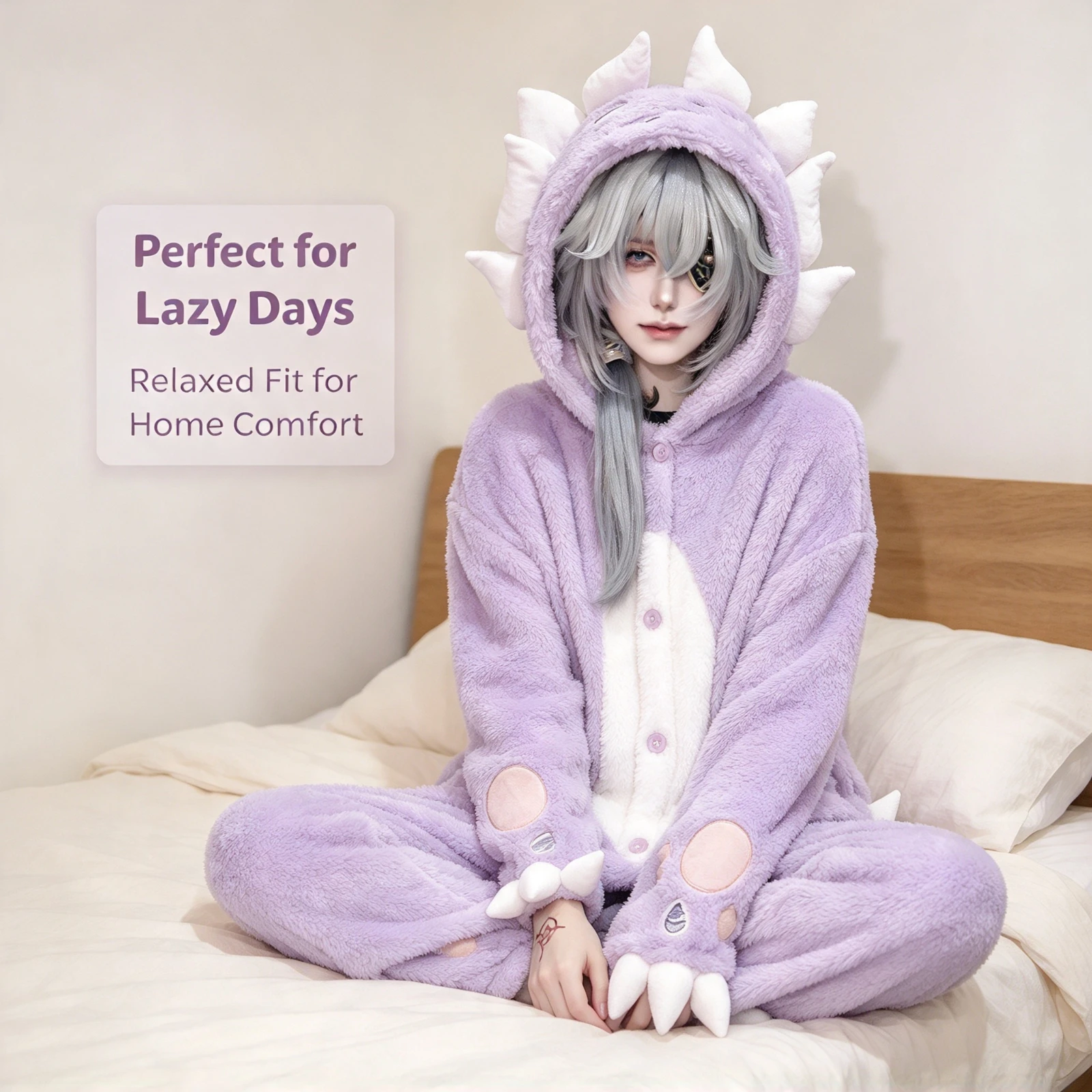Honkai Star Rail Ground Beast Coral Fleece Cosplay Plush Pajamas Winter Warm Flannel Sleepwear Cartoon Homewear Gift Men Wome