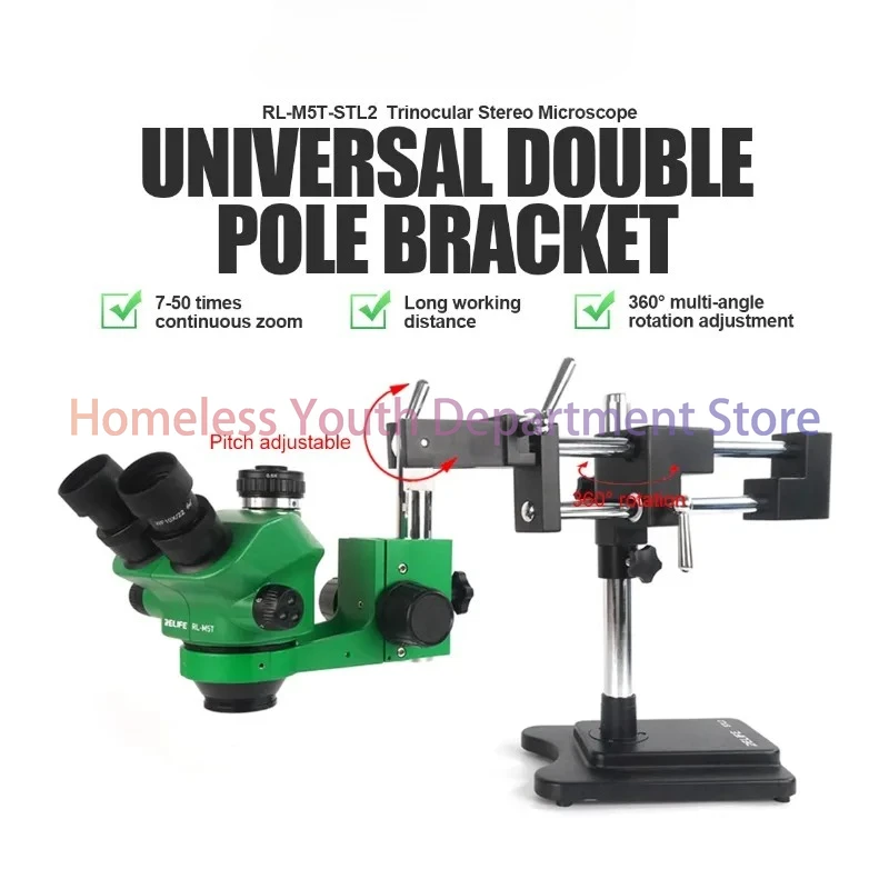 High Quality RELIFE RL-M5T-STL2 7X-45X 360°mult-angle Rotation Adjustment Stereo Trinocular Microscope for Mobile Phone Repair