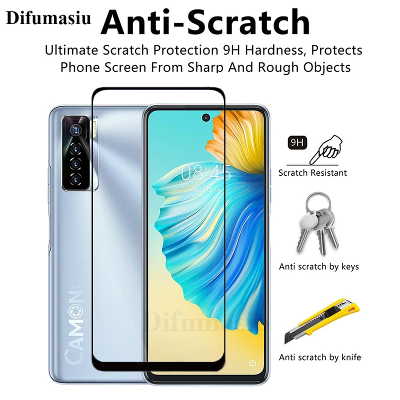 For Tecno Camon 17 Pro Tempered Glass Screen Protectors Soft Camera Lens Protector Full Cover Screen Glass 3in1  Back Film