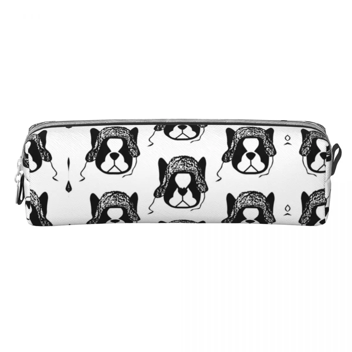 Boston Terrier Holiday Pencil Case Funny PU Leather Pencil Pouch Child Vintage University School Pencil Cases Supplies