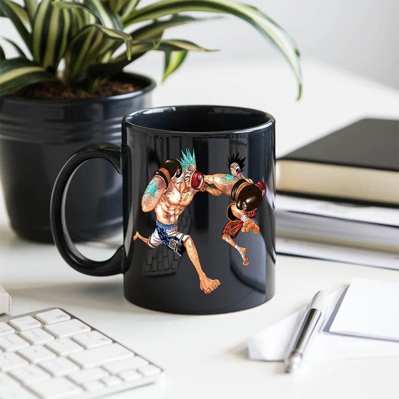 11oz anime uma peça dos desenhos animados luffy bonito kawaii caneca de cerâmica franky chocolate café leite bebida copo água presente moda criativa