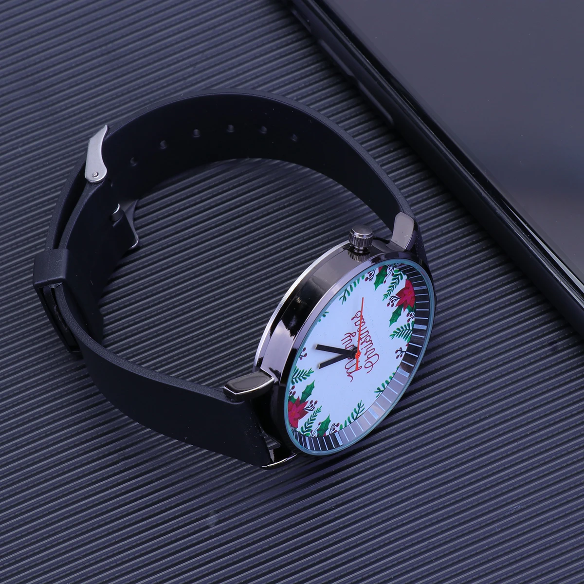 Christmas Wrist For Women Men Student Adjustable Strap Quartz Watch Cartoon Pattern Fashion Christmas Gift Letter Hoop Style