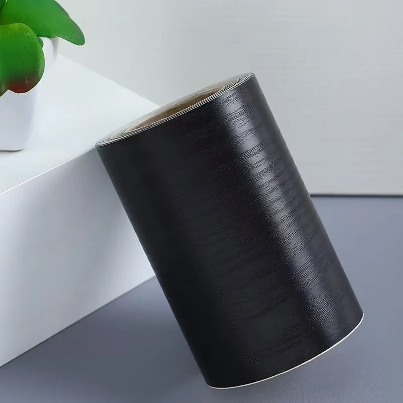 Black wood grain sticker border, detachable waterproof mirror border, bathroom mirror frame border, table and chair border