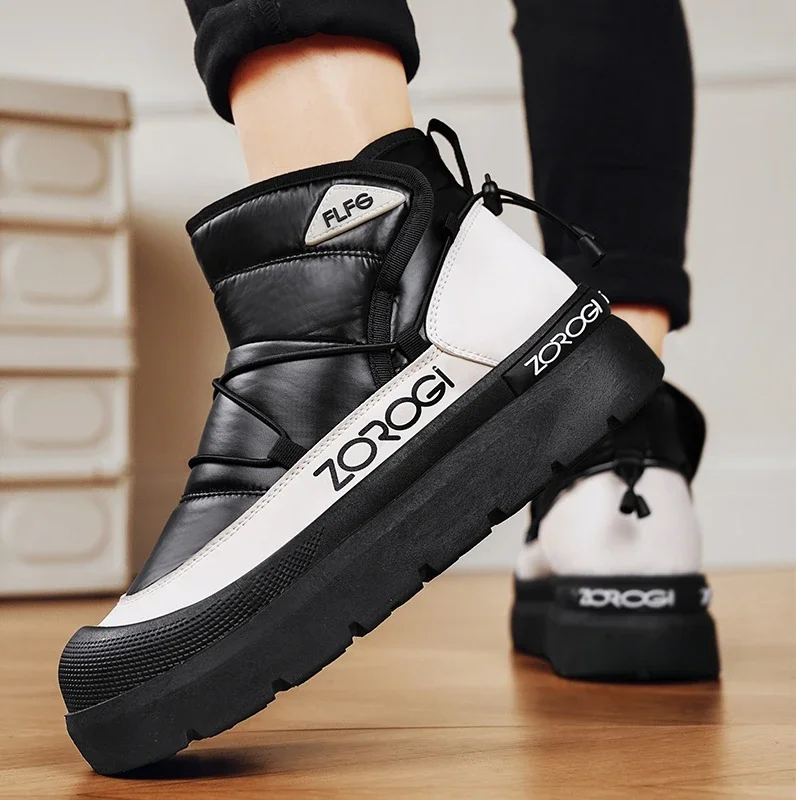 Nuevas botas de invierno antideslizantes y resistentes al desgaste para deportes y ocio suaves y cómodas para hombres, zapatillas de deporte de terciopelo para hombres, botines