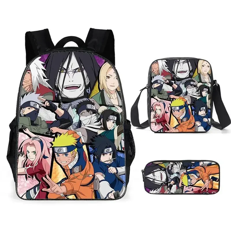 HOT NARUTO Naruto Primary and Middle School Students Schoolbag Boys Girls Anime Cartoon School Bag Mochila Children\'s Gifts