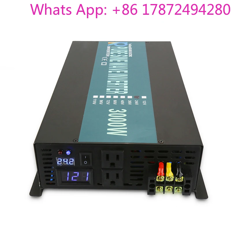 Reliable Pure Sine Wave Inverter 3000W 12V/24V/36V/48V DC to 110V/120V/220V/230V/240V AC Solar Power Converter - view 2