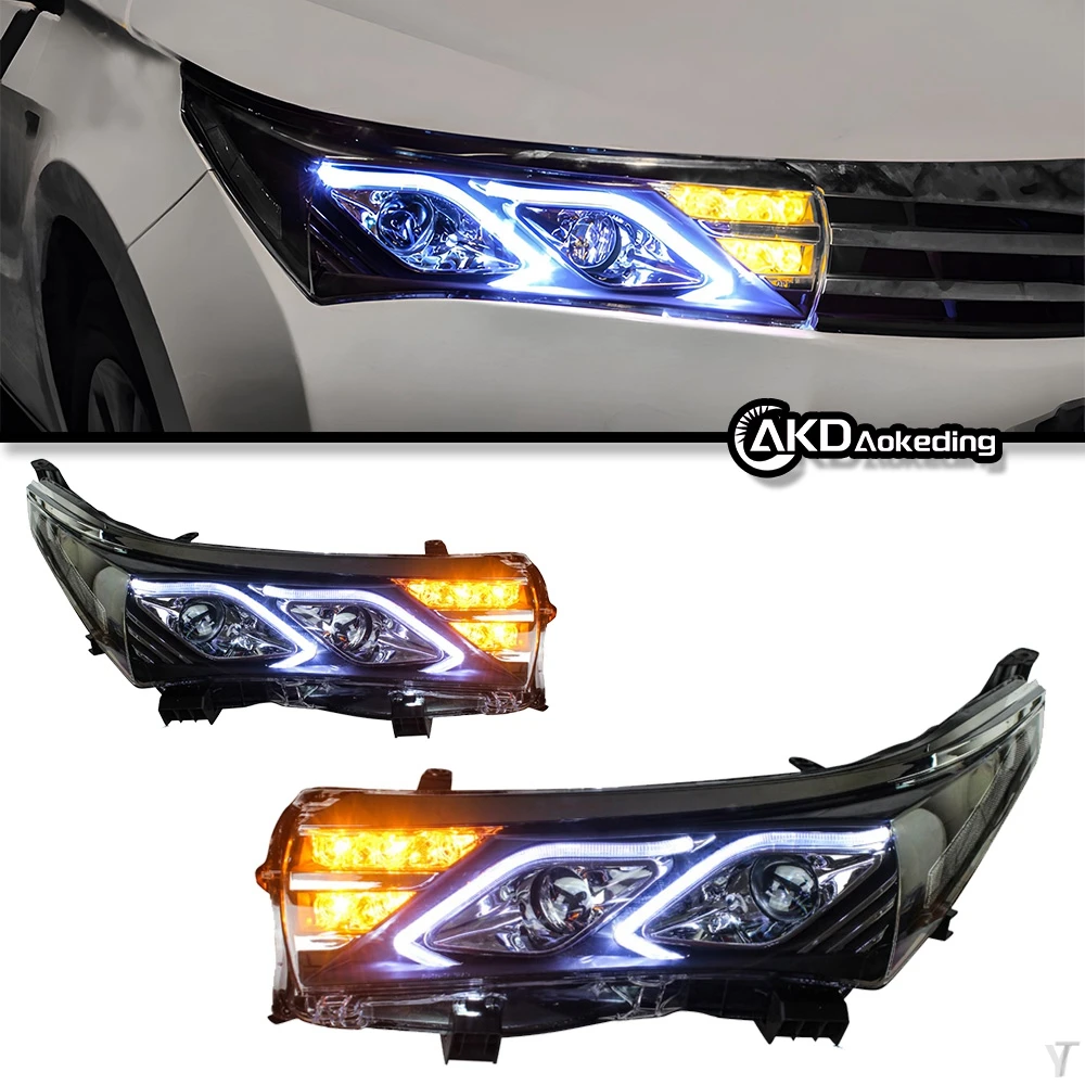 AKD Head Light For Toyota Corolla 2014-2016 Head Lights Benz Style Replacement Assembly Upgrade Dynamic Signal Auto Accessories