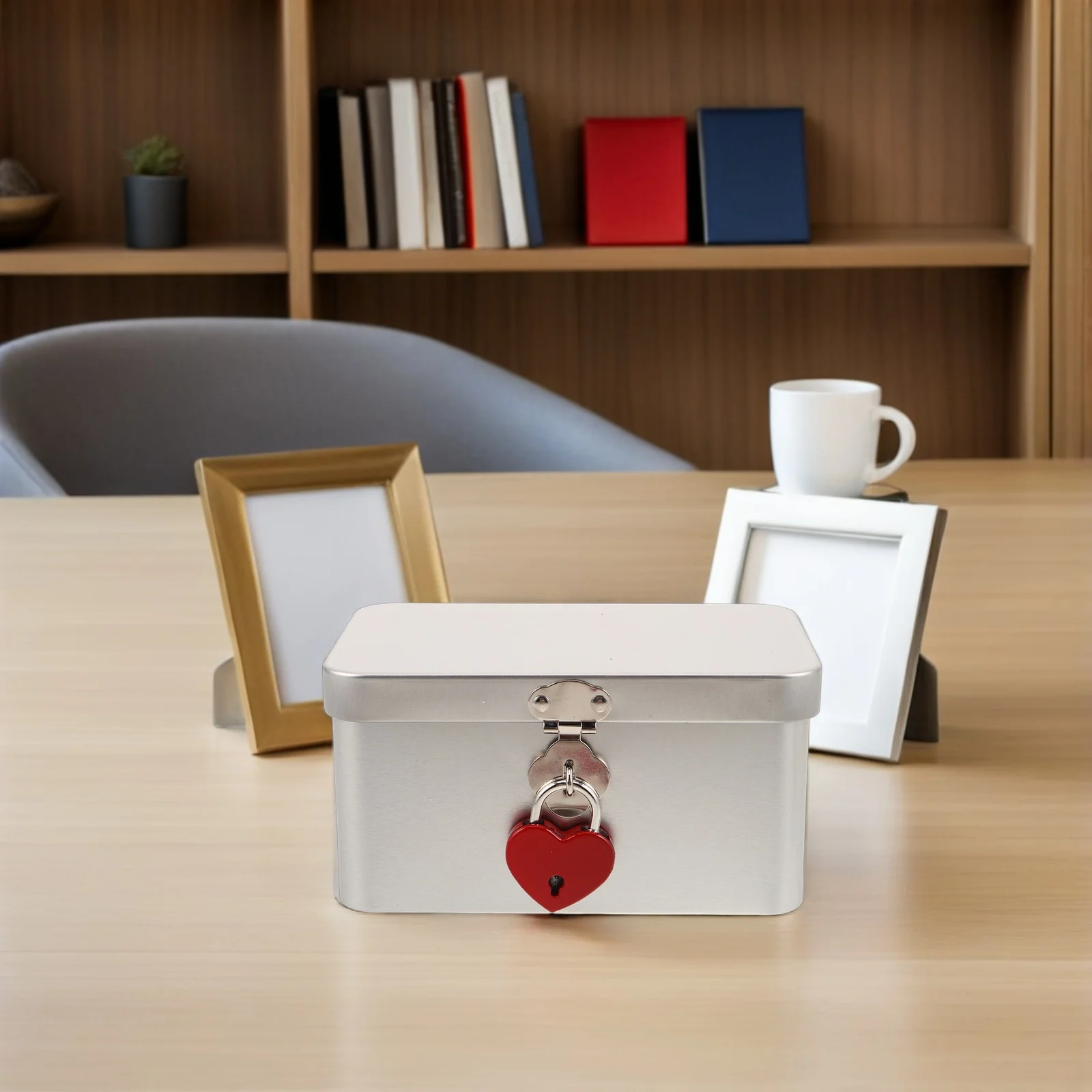 

2Pcs Lockable Tinplate Storage Box Metal Jewelry Organizer Multifunctional Keepsake Container Candy Cookie Storage Case