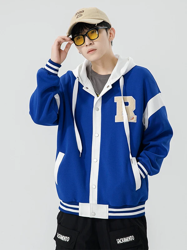 

Мужская толстовка-кардиган с капюшоном, весна-осень, новая расцветка, свободный крой, молодежная, повседневная, из хлопка и полиэстера