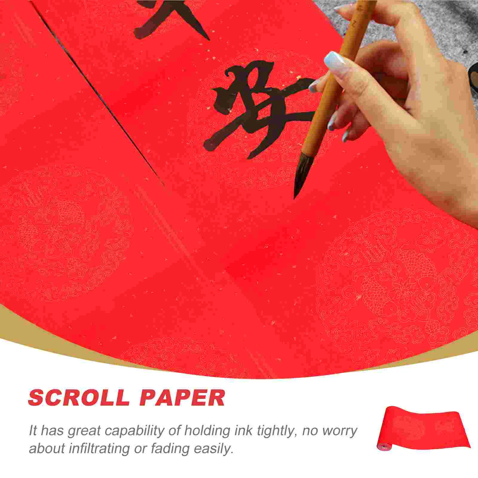 Rice Paper for Printing Red Calligraphy Blank Scroll Couplet Writing with Brush