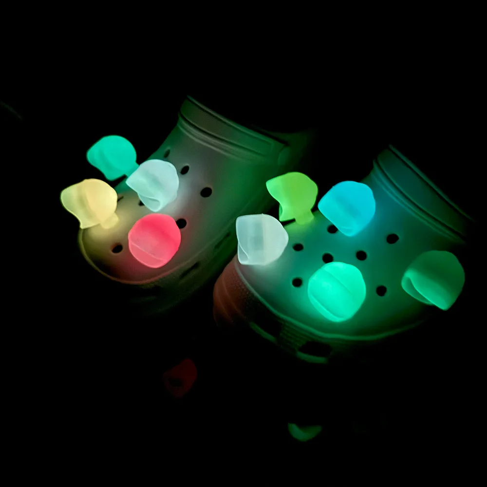 Fluorescent 2pcs LED Shoe Lights Charms Accessories for Transparent Night Rides Walks Buckle Garden Shoes Sandals Accessories