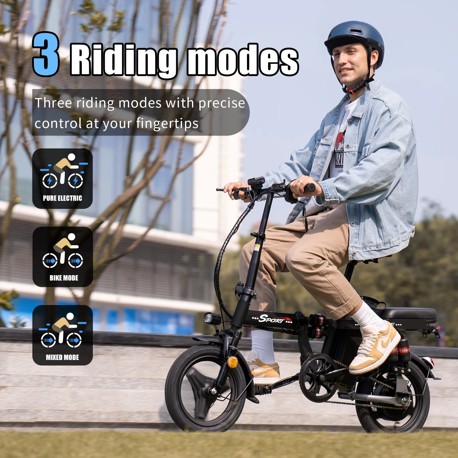 

Folding Electric Bike for Adult,48V 15AH Removable Battery, 20MPH 25Miles Commuting Motorcycle Ebike,500W 14'' Electric Bicycle