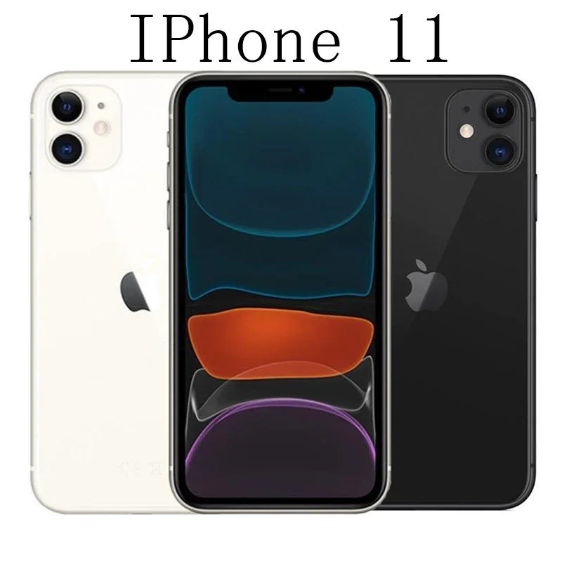 

Unlocked Original Apple iphone 11 IOSS Cell phones 6.1" Liquid Retina Display 64/128/256GB LTE Mobile Phones Dual Camera A13