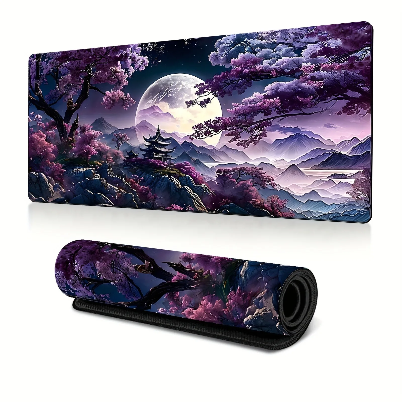 1 шт. VASEKY Cherry Blossom Pattern игровой коврик для мыши, многоразмерный нескользящий коврик для компьютерной клавиатуры с прошитыми краями, настольный коврик для офиса