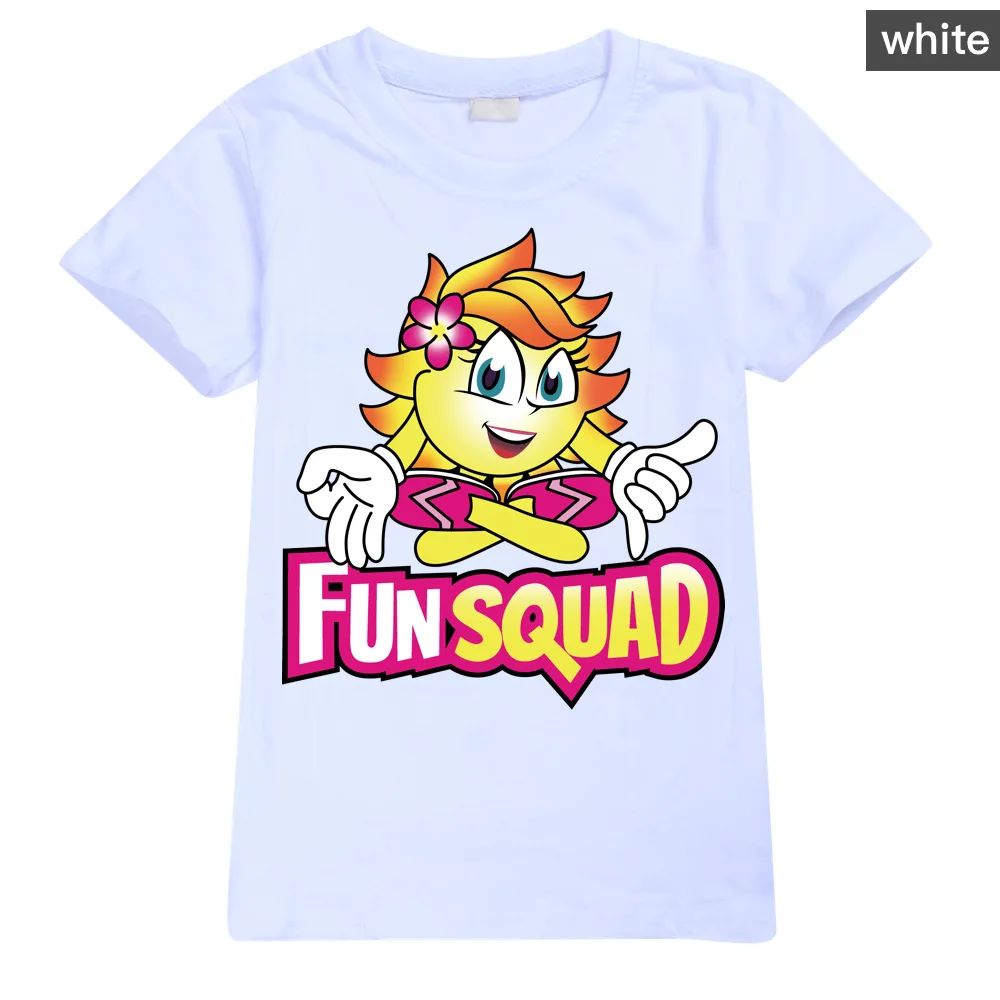 New Boys Summer Clothes Kids Cosplay Fun Squad Gaming T-shirt Pullover 100% Cotton Leisure Fashion Children Boys Girls Tees Tops