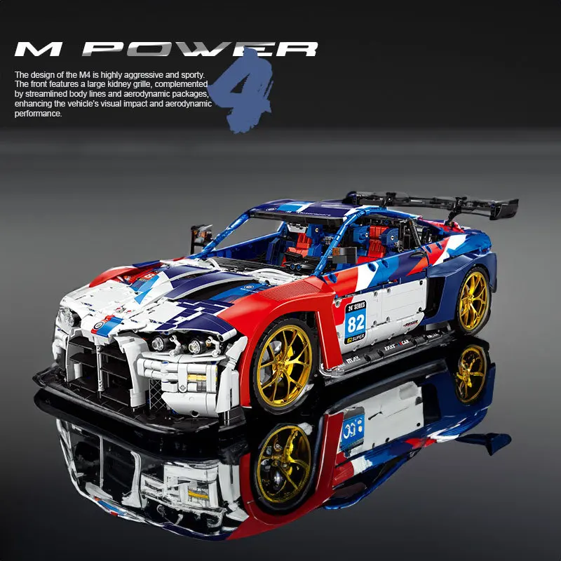 IN STOCK JD040 MOC Technical 1:8 Sports Car M4 Building Blocks Bricks Assembling Model Toys for Boys Best Christmas Gift Set