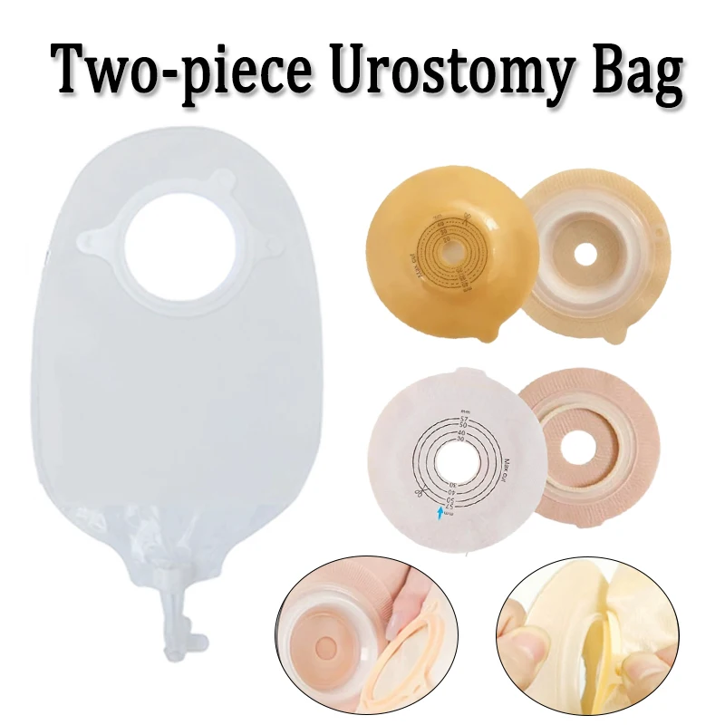 Two-Piece Urostomy Pouch Anti-Reflux Urine Ostomy Bag Drainable Ostomy Pouch for Stoma Care