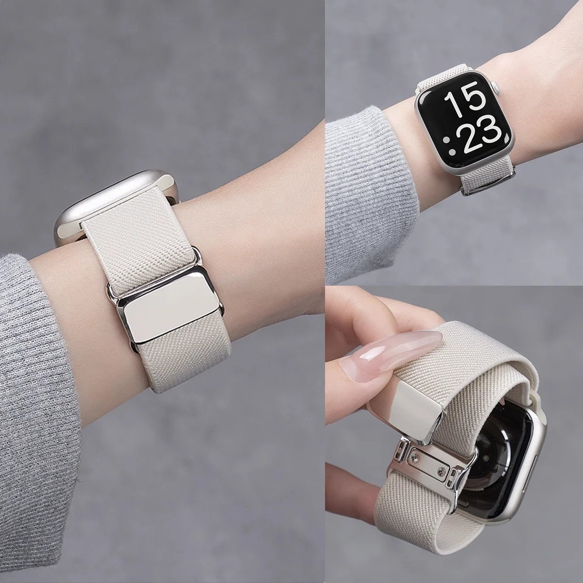 Sport-Nylon-Schlaufenband für Apple Watch Serie 11–1, Ultra3/2/1 SE, 38/40/42/46/49 mm, verstellbares, weiches, atmungsaktives Armband für Herren und Damen