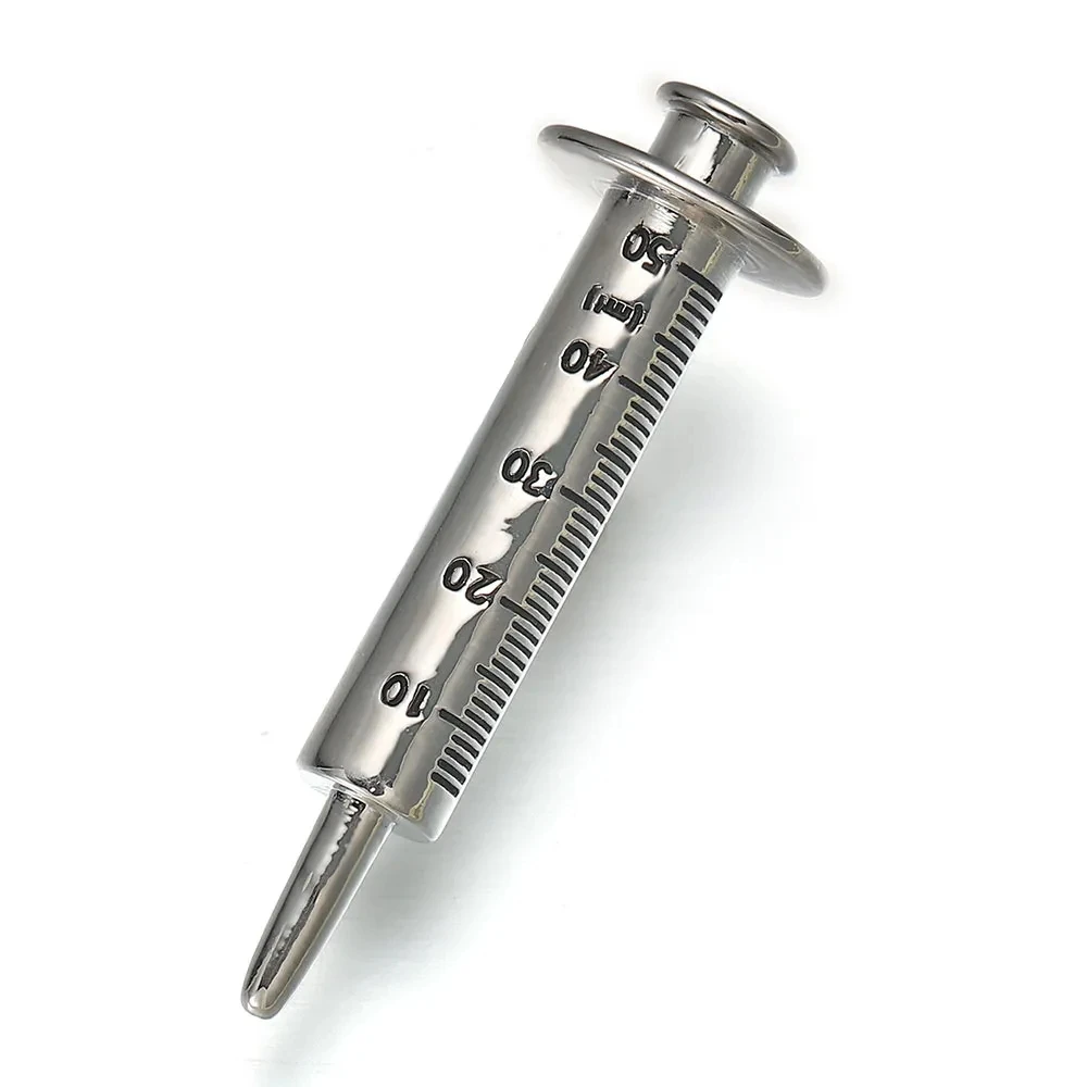 Catuni Syringe Medicine Pin Metal Brooch Classic Medical Lanyard Lapel Bag Jewelry Accessories Gift for Doctor Nurse Graduate