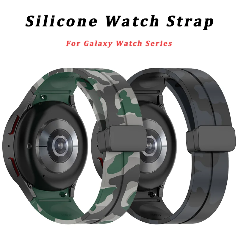 

Silicone Strap for Samsung Galaxy Watch 7 6 5 4 40mm 44mm 5Pro 45mm Magnetic Buckle Band 6 Classic 43mm 47mm No Gaps Bracelet