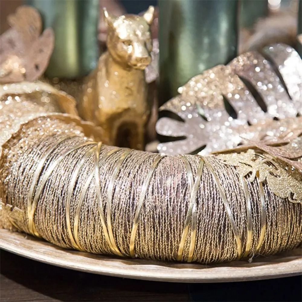 Craft Gold Silver Leather Ribbon Matte Flat Shine Rope Beading String Ribbon Home Party