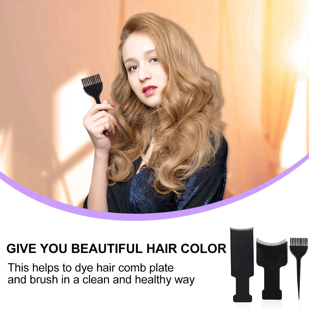 

1Set Hair Coloring Comb Highlighting Board and Brush Hairdressing Tint Brush Fast Dye Protect Hair Scalp Salon DIY Tool Kit