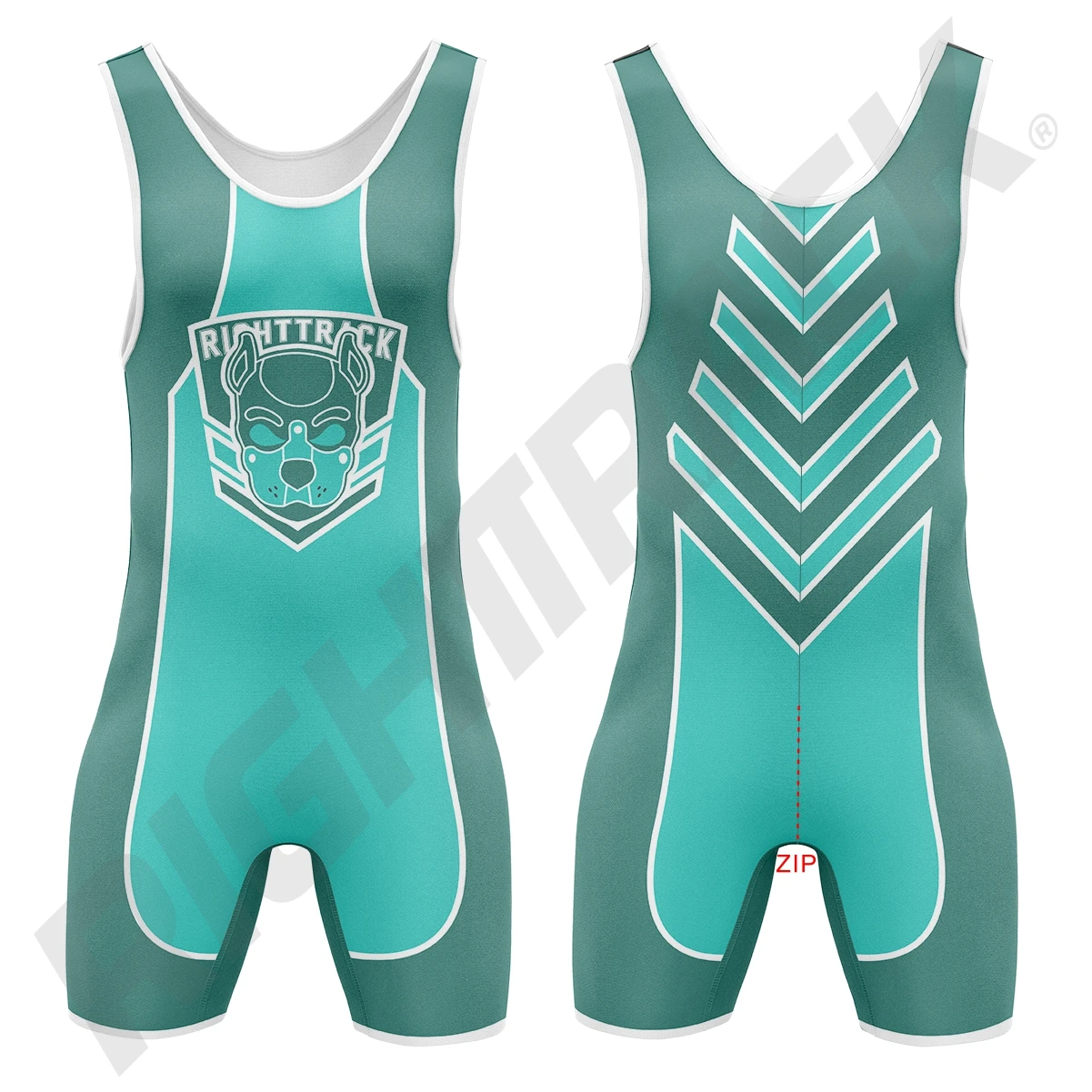 New Men\'s Zipper Singlet Body Suit RightTrack CB13 One-Piece Sleeveless SexyMan Fun Clothing