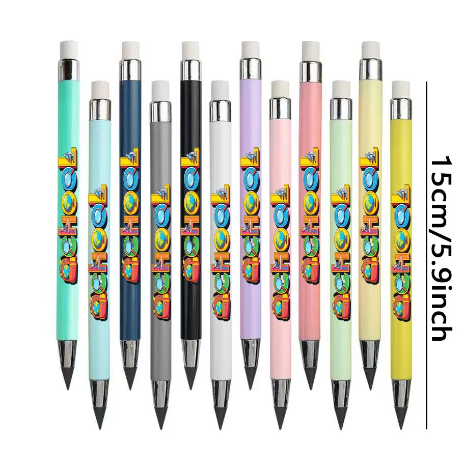 La matita eterna con motivo per scrittura scolastica da 12 pezzi non è facile da rompere, matita per schizzi per studenti