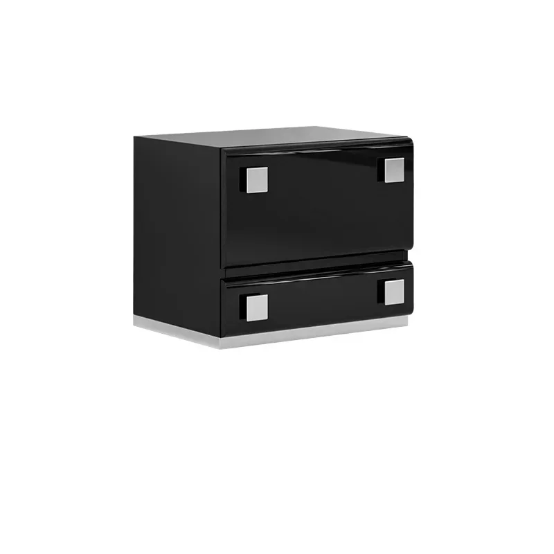

Carmen cabinet retro square black bedside table, living room TV cabinet, modern bedroom storage combination cabinet