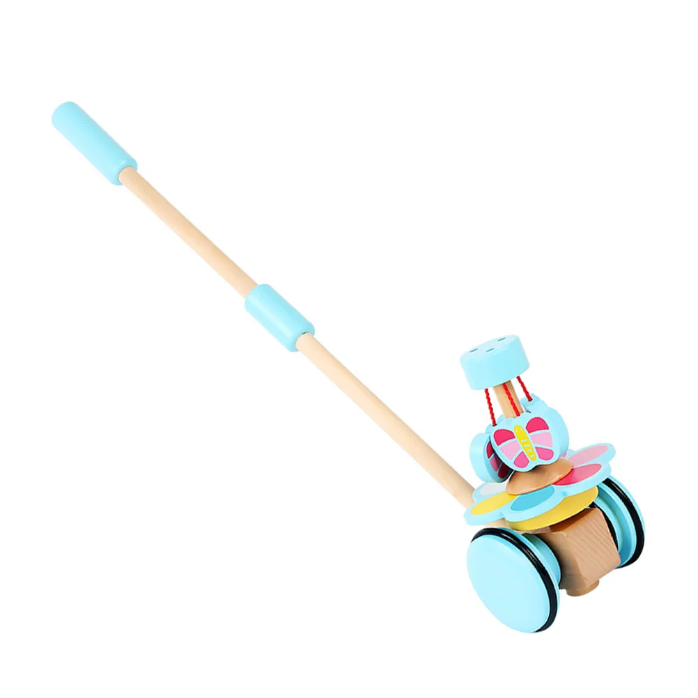 1 chariot en bois pour bébé, jouet éducatif réglable, couleur aléatoire, capacité pratique, pousser partout, accessoires riches, lumineux