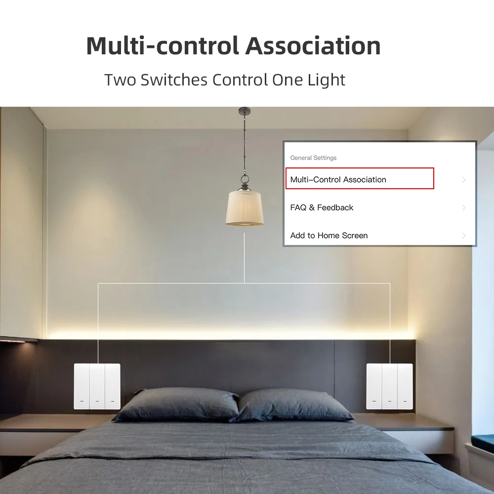 WIFI EU UK No Neutral/With Neutral Smart Wall Light Switch Push Button, Work with Tuya Smart Life Alexa Google Home 1/2/3/4 Gang