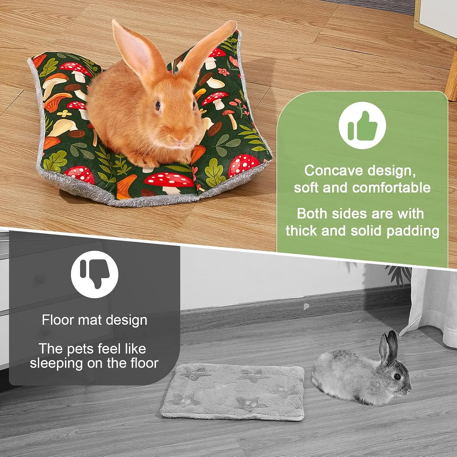 Soft Plush Rabbit Bed Washable Cuddle Mat Small Pet 15