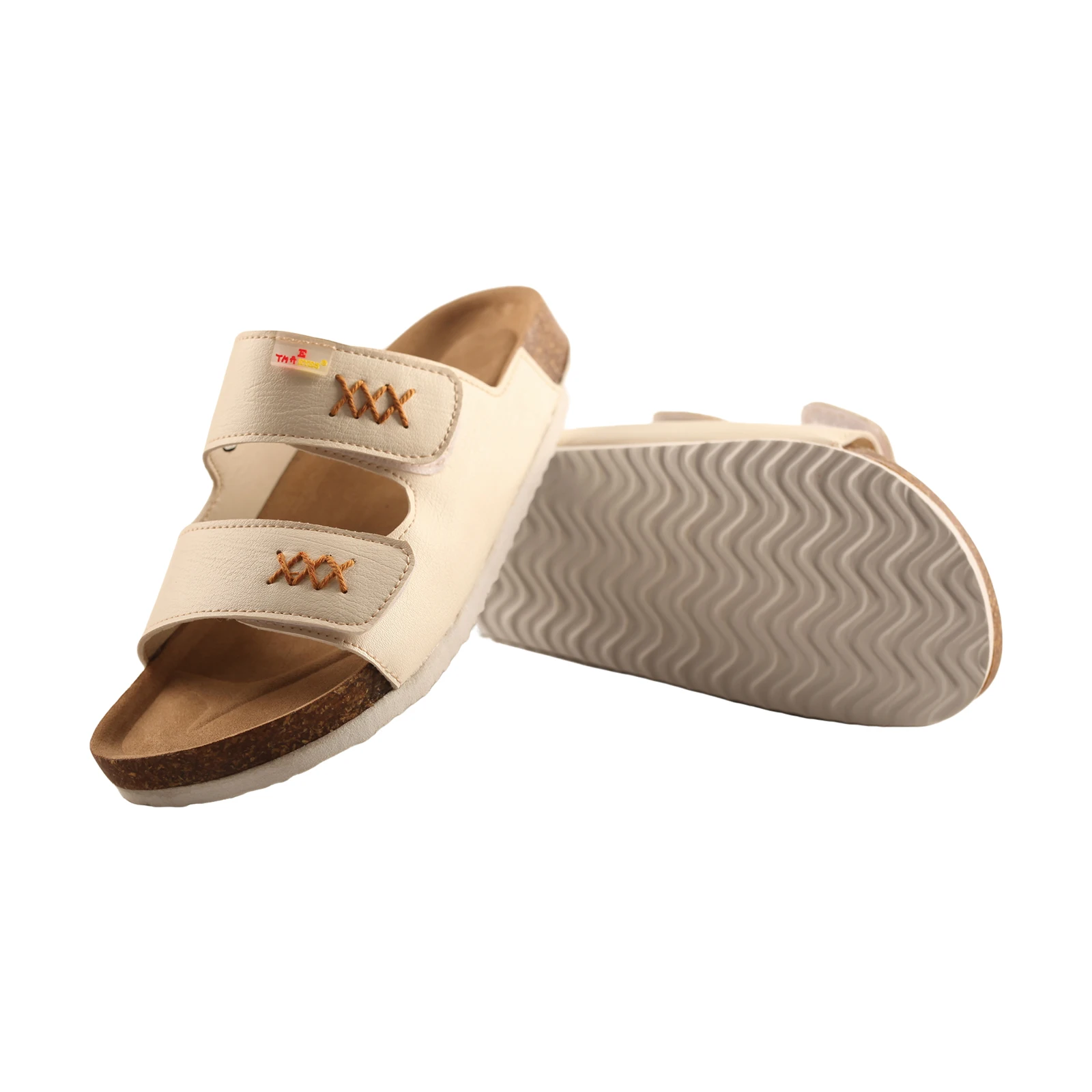 TMA EYES Damen Sommer Casual Sandalen mit dicker Sohle, verstellbares weißes Obermaterial für bequemes Schuhwerk – Detail 5