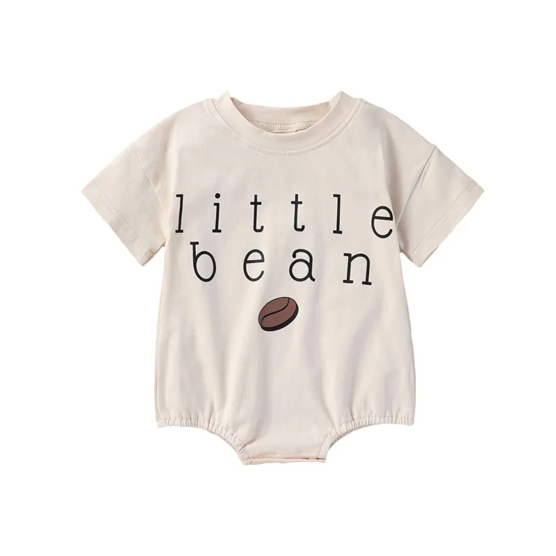 RWYBEYW Newborn Baby Boy Girl Bubble Romper Short Sleeve Little Bean Bodysuit Ovesized Sweatshirt Summer Casual Shirts Top