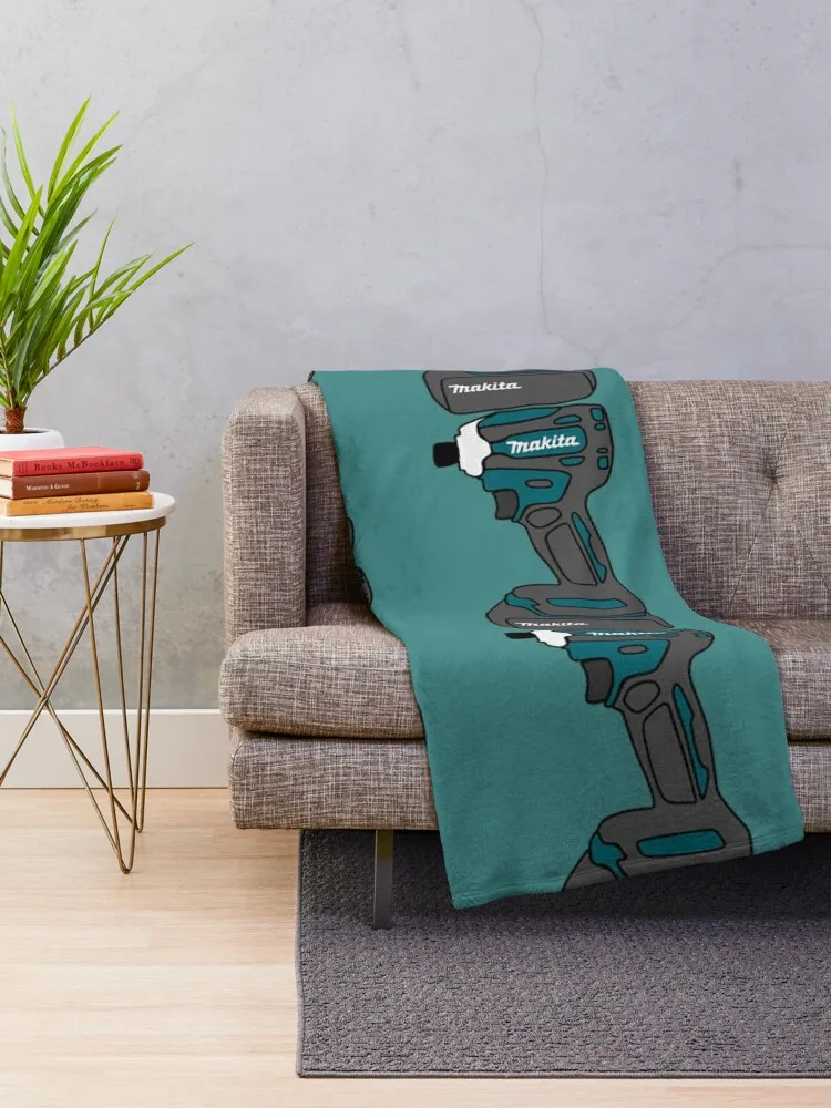 Makita Impact Driver Throw Blanket Sofa Soft Large Decorative Beds Blankets