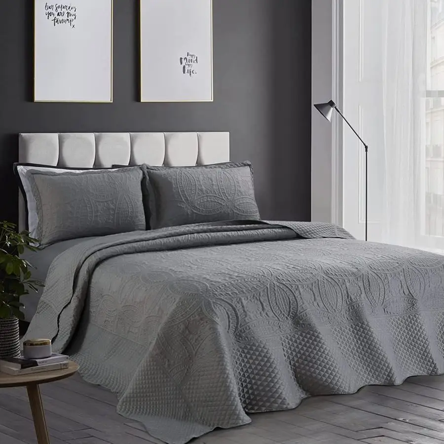 

Oversized King Bedspreads 122x138, Quilt Set Extra Wide amp Lightweight Bedding Set, Soft, Durable amp Breathable Coverlet for A