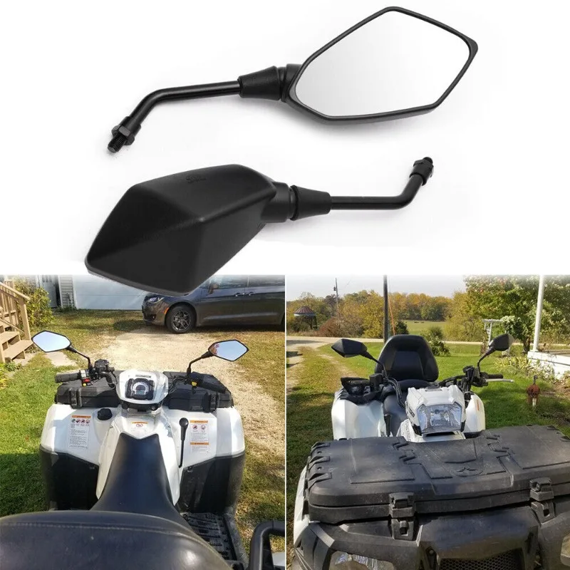 For Polaris Sportsman 400 450 500 550 570 700 800 850 Sport Rearview Rear View Side Mirrors ATV 10mm Thread Adaptor Accessories