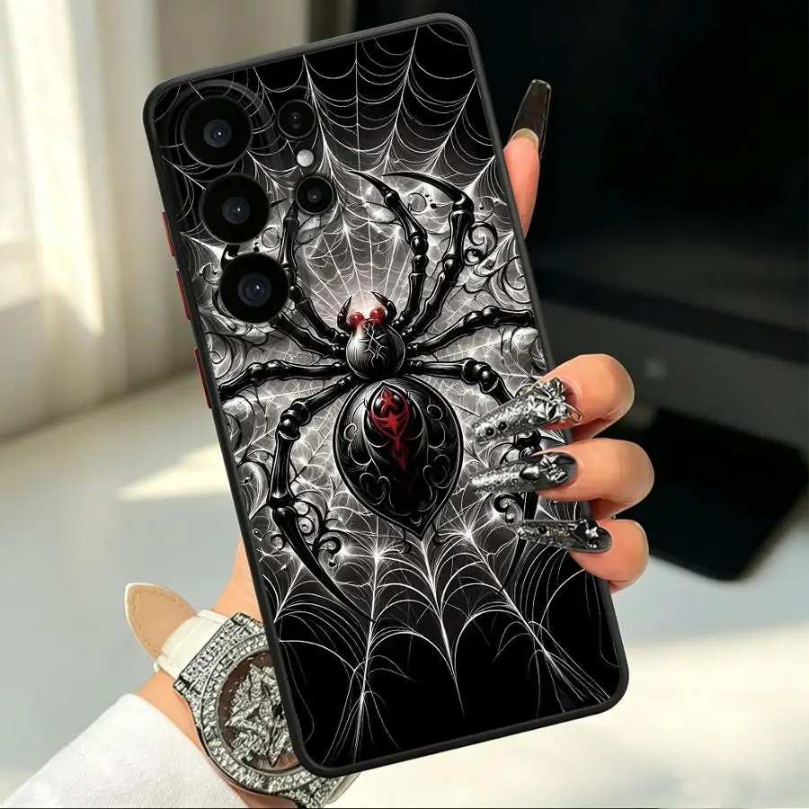 Case for Samsung Galaxy S26 S21 S24 Plus S22 Note 20 Ultra 10+ S20 FE S23 FE S25 Ultra Funda Back Phone Cover Gothic Spider