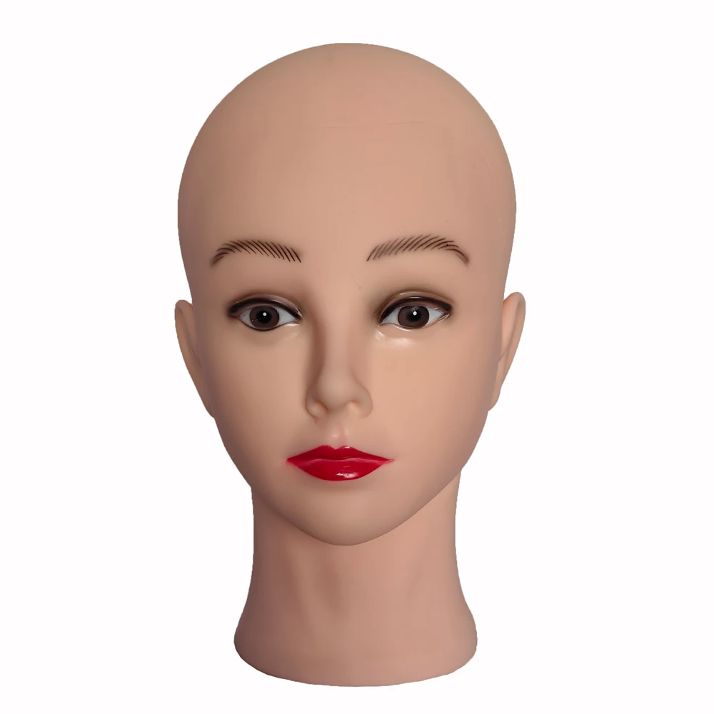 

Female Headdoll Mannequin Head with Stand for Wig Making Hairdresser Hairstylist Training Practice Display Model