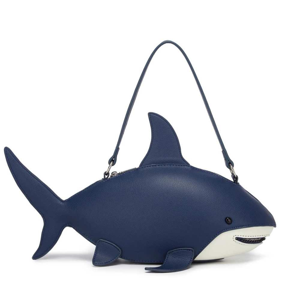 Harajuku Shark Shaped Women's Bag 3D Marine Animals Shoulder Bag Funny Purses for Girls Creative Party Bags for Women Handbags