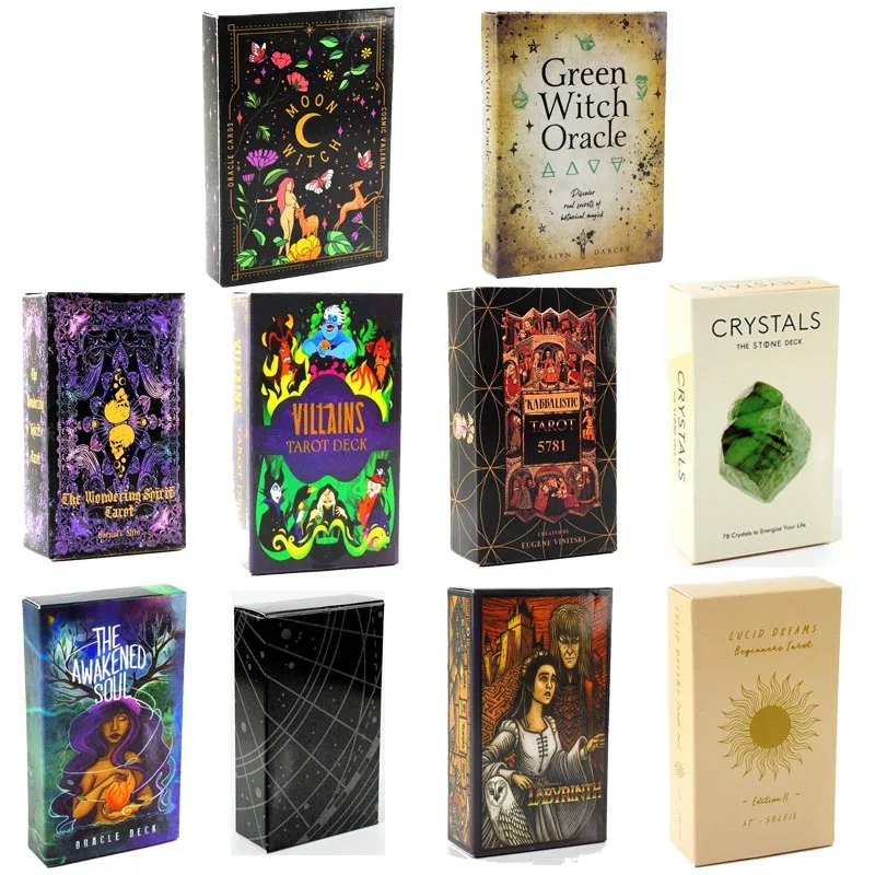 44-78 PCS Tarot cards All English PDF Guide Love Career Mysterious Forest Message Divination Rune Board Game villains tarot