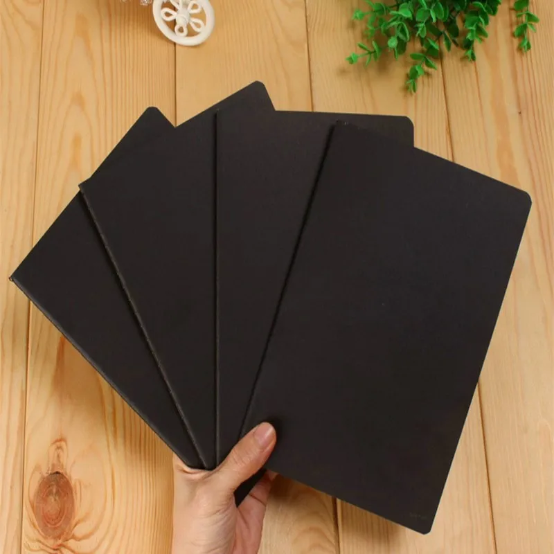 A6 Retro Blank Paper Notebook Diary Blank Sketchbook per Graffiti Painting Drawing Black Cover 88 pagine Office School Stationery