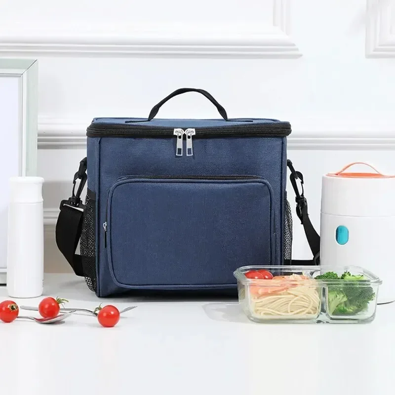 Camping Lunch Bag with Thick Insulation Oxford Fabric Large Capacity Manual Shoulder Carrier Outdoor Picnic Essential image 2
